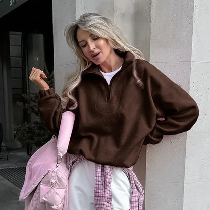 2025 Polar Fleece Hoodie Women S Loose Fit Pullover Sweatshirt For Spring Fall