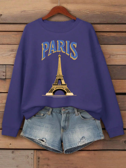 Graphic Paris Printed Women Casual Sweatshirt