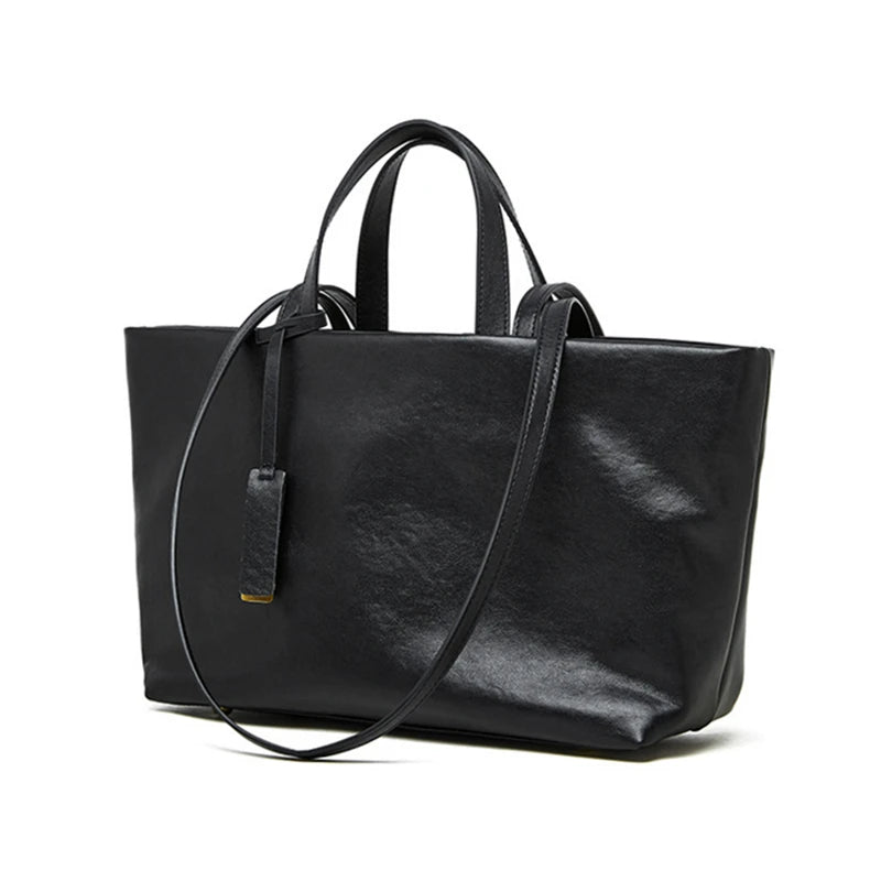 Designer Cowhide Genuine Leather Large Capacity Shoulder Bags