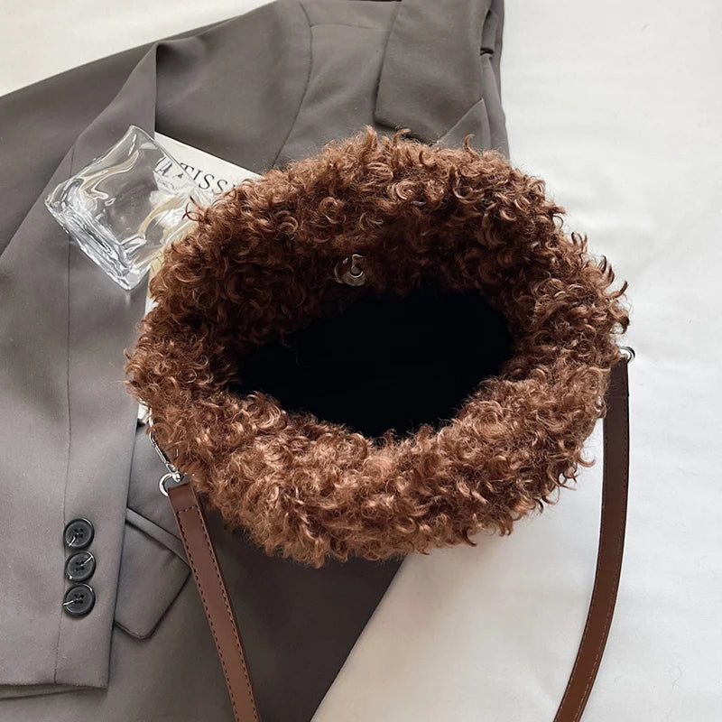 Furry Ball Mini Crossbody Bags