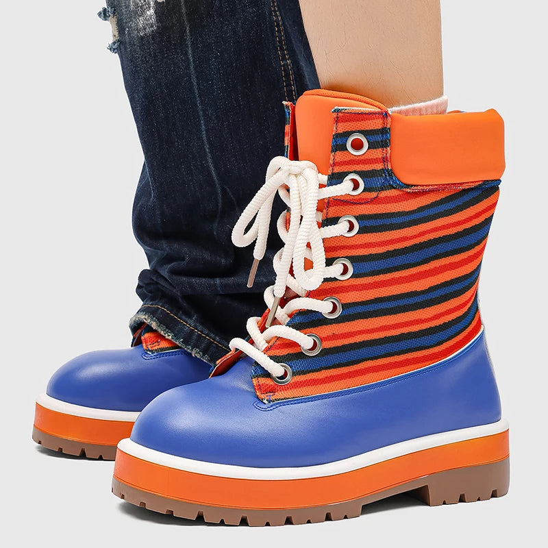 Womens Men Increased Strong Outsole Toe Boots