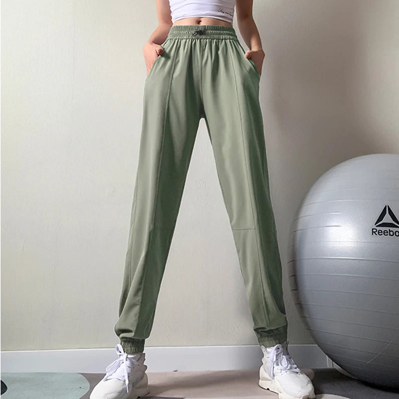 Elastic Waist Flower Jogger Pants