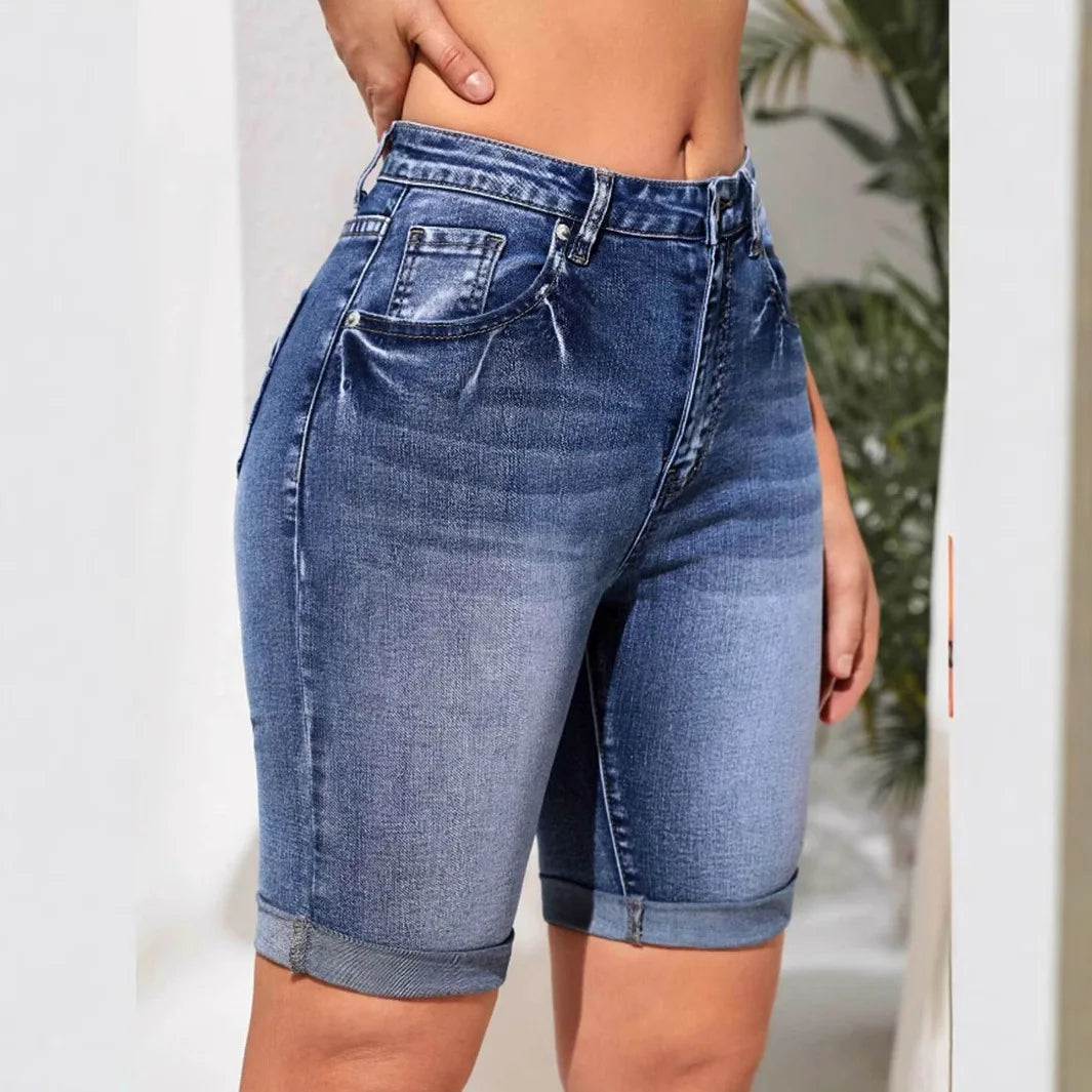 Summer 2024 High Waist Long Denim Shorts For Women