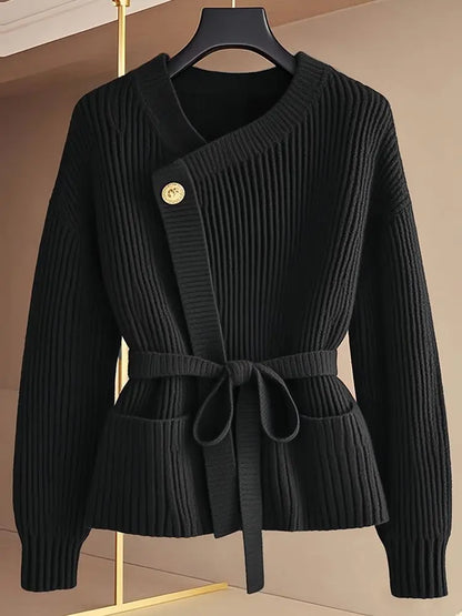Romantic Edge: The Signature Lace-Up Knit Sweater