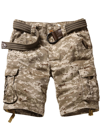 Camouflage Pattern Casual Cotton Mens Cargo Shorts
