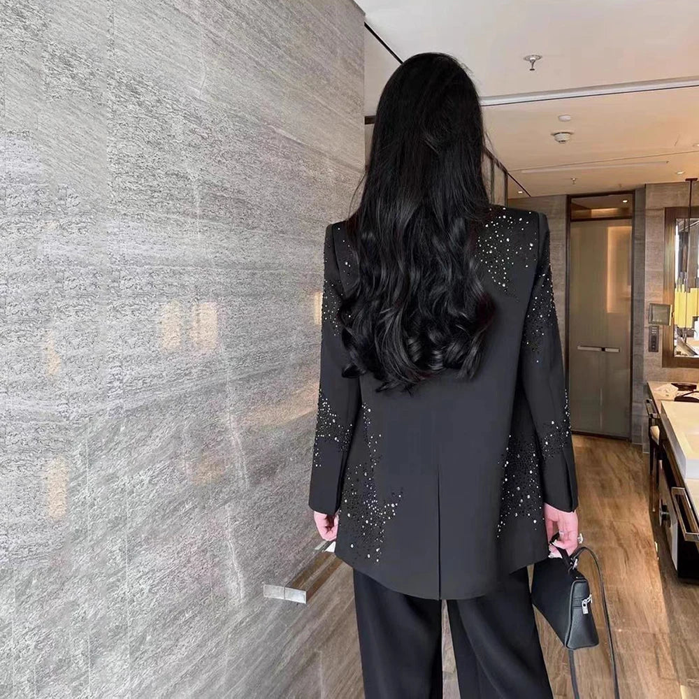 Luxury Rhinestone Design Blazer Jackets
