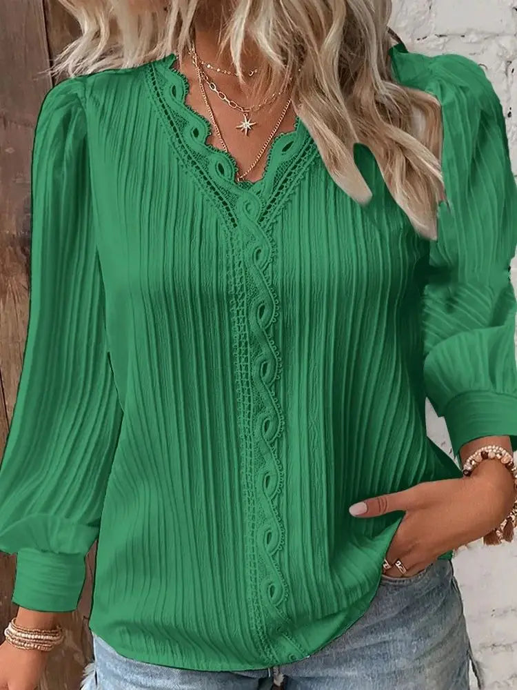 Elegant Lace Plus Size Summer Top Bloues For Women