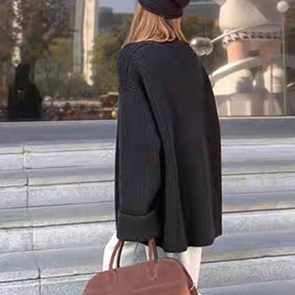 V-Neck Single-Breasted Knit Cardigan – Casual Autumn 2025