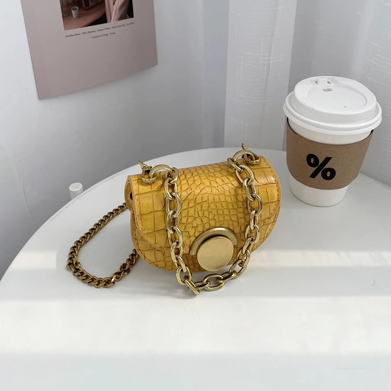 Y2k Mini Pu Leather Purse Trendy Half Moon Phone Lipstick Bag Fashionable Day Clutch For Women