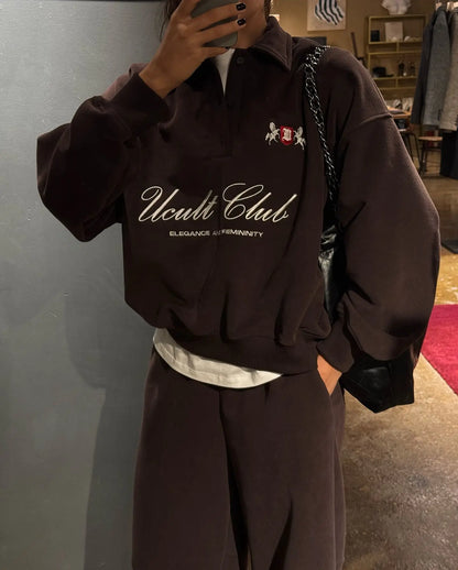 Half Zipper Loose Fit Warm Sweater For Women