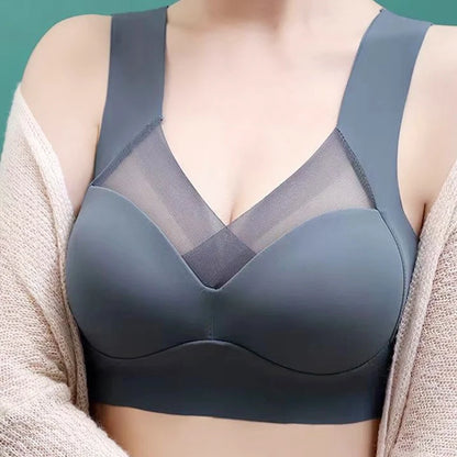 Plus Size Bra For Women Seamless Push Up Backless Bralette Wide Band Breathable Gathered Beauty Back Bras