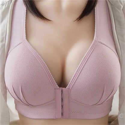 Simply Style Plus Size Breathable Front Buckle Thin Women Bras