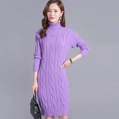 Women Turtleneck Thick Knitted Sweaters