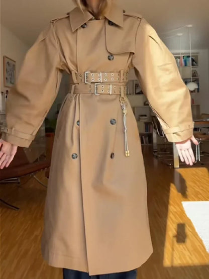 Oversize Long Single Breasted Womens Trench Coat