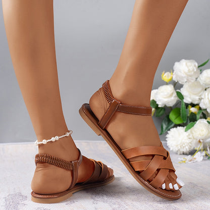 Sun-Kissed Strides: Roman Strap Sandals