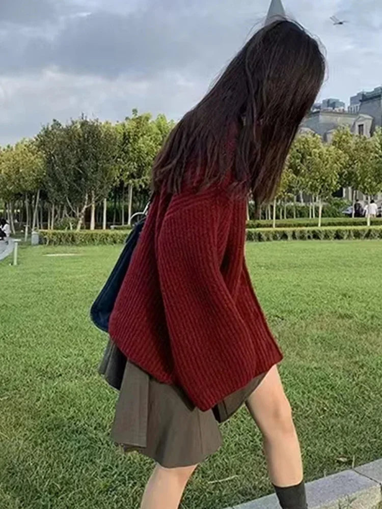 New Winter Style Casual Fall Shoulder Thick Women Men Cardigan Sweater