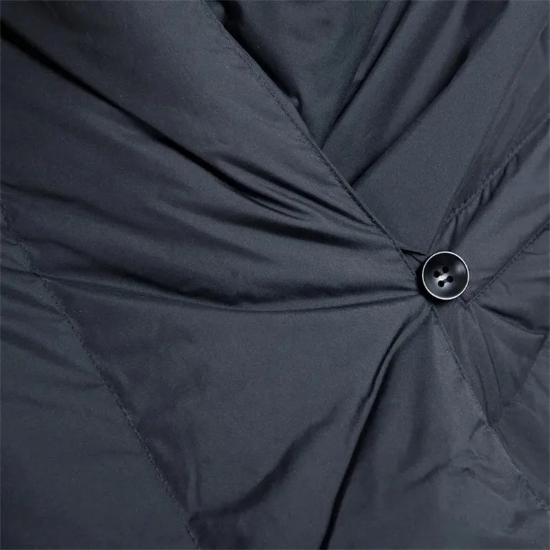 Oversized Shawl Jacket – Elegant Black Winter Coat for Women