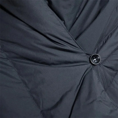 Oversized Shawl Jacket – Elegant Black Winter Coat for Women