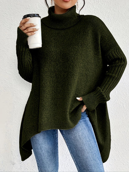 Women Soft Plain Turtleneck Sweaters