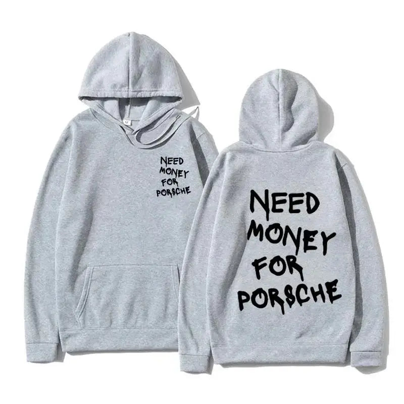Funny Need Money Letter Print Hoodie Oversized Sweatshirt For Men Women Casual Streetwear