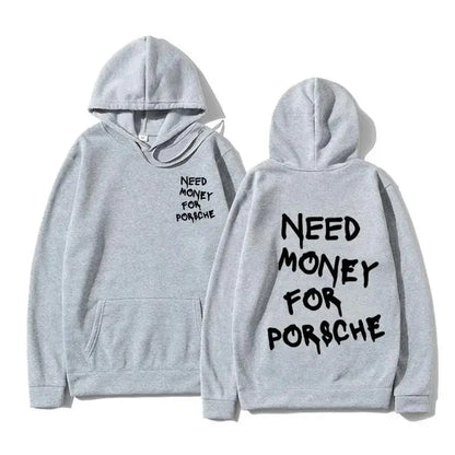 Funny Need Money Letter Print Hoodie Oversized Sweatshirt For Men Women Casual Streetwear
