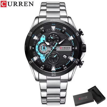 Mens Stainless Steel Creative Waterproof Analog Watches