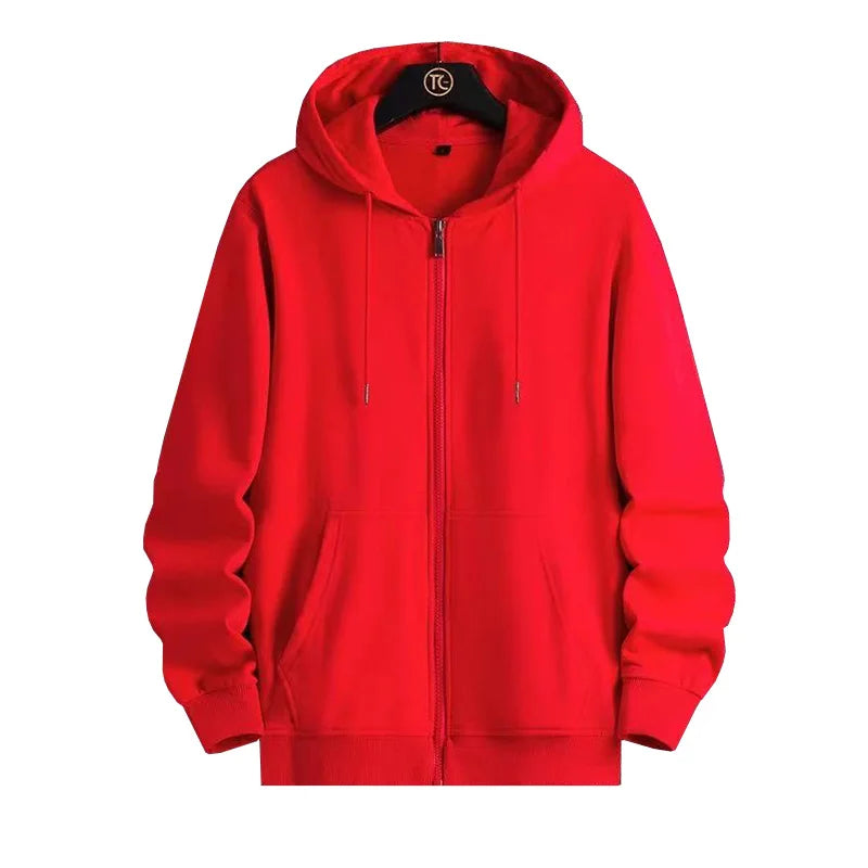 Loose Fit Zipper Closure Comfortable Simple Hoodies