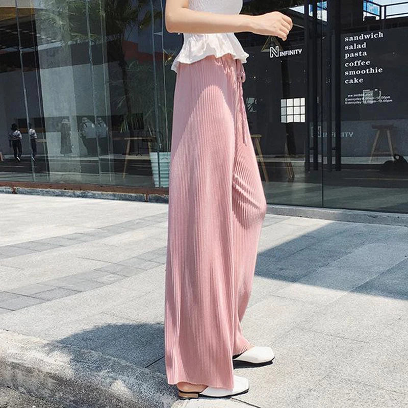 Flowy Teal Pleated Wide-Leg Pants for a Coastal Vacation Mood