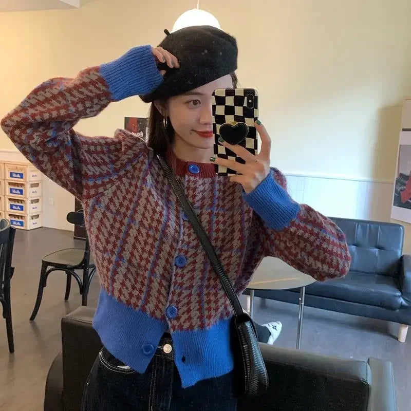 Vintage Side Pockets Batwing Sleeve Womens Knitted Cardigan