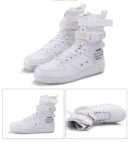 Orange Line Lace Up High Quality Men Leather Boots