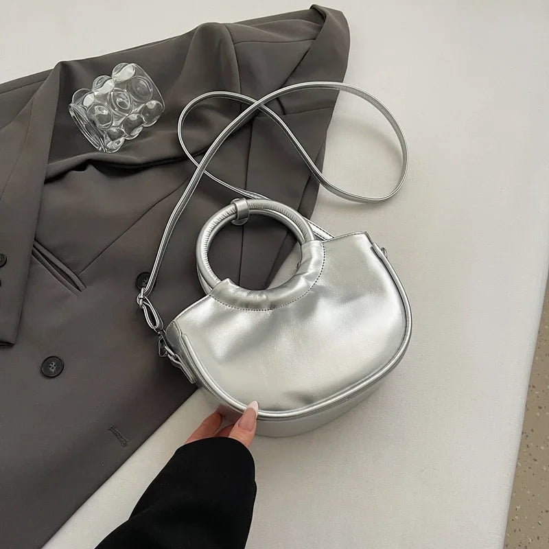 New Fashion Womens Round Ring Handle Handbags