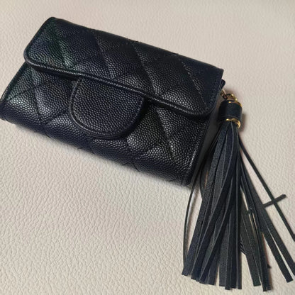 Women S Leaf Tassel Decoration Coin Wallets