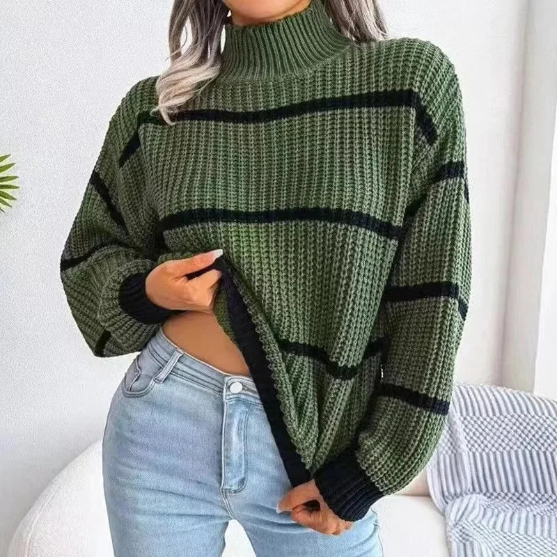 New Womens Multi Color Striped Autumn Winter Sweaters