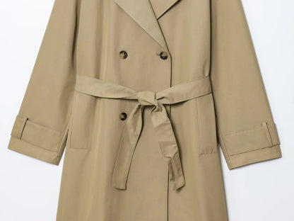 Double Breasted Windproof Women Vintage Long Trench Coats