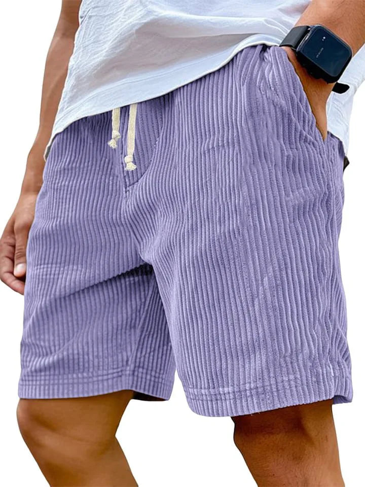 Vintage English Style Corduroy Casual Men Shorts