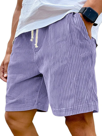 Vintage English Style Corduroy Casual Men Shorts