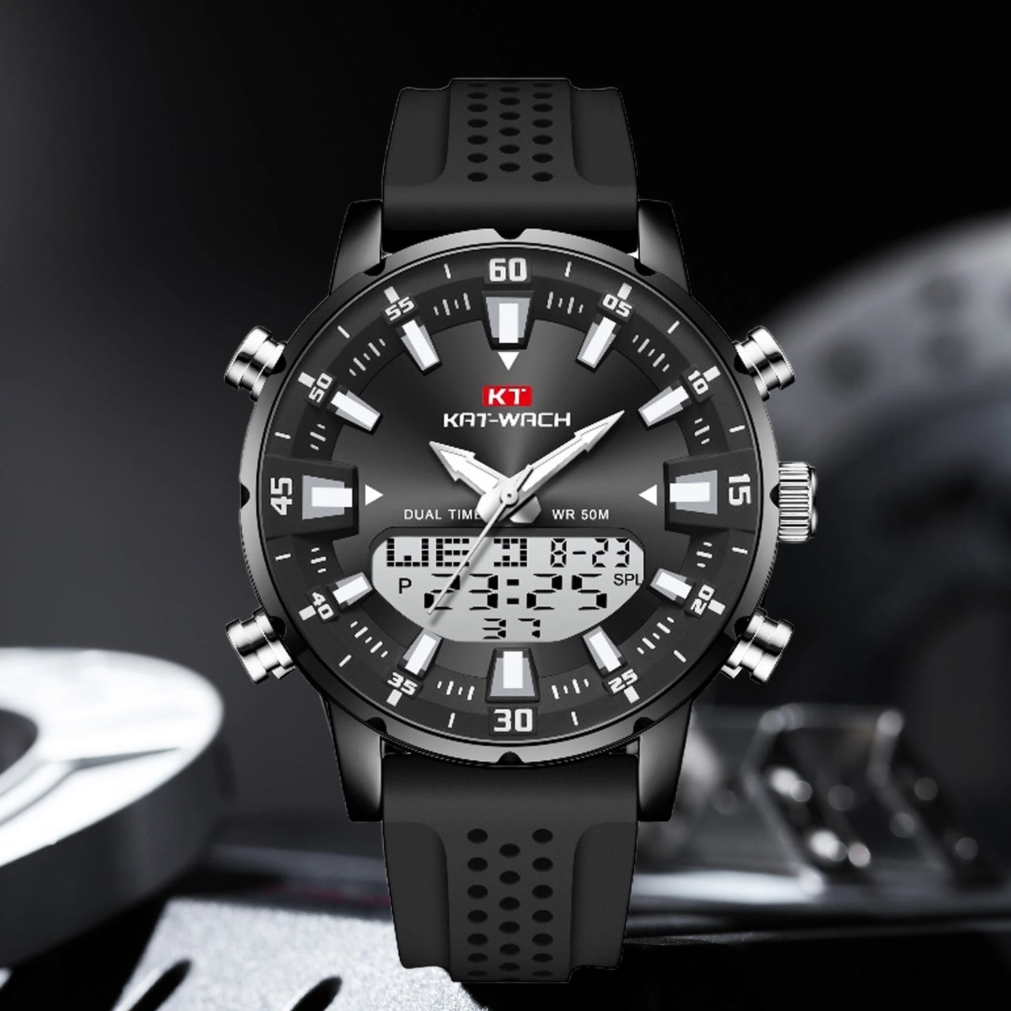 Mens Casual Muscular Sport Digital Analog Watch
