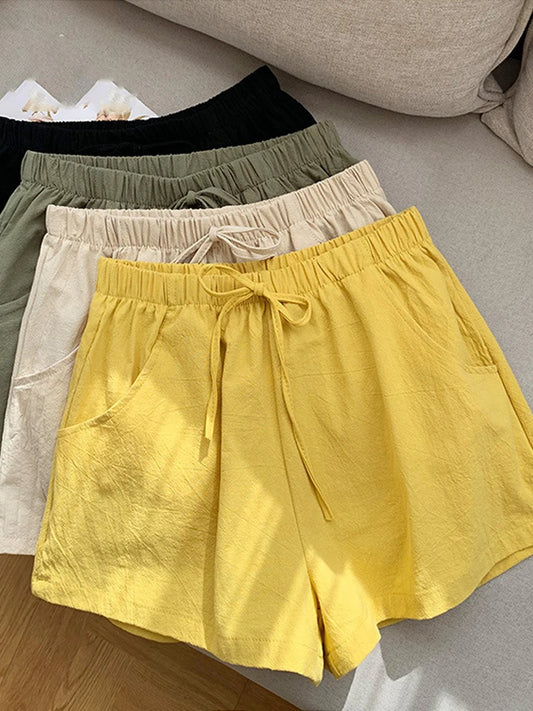 England Style Mid Waist Women Casual Shorts