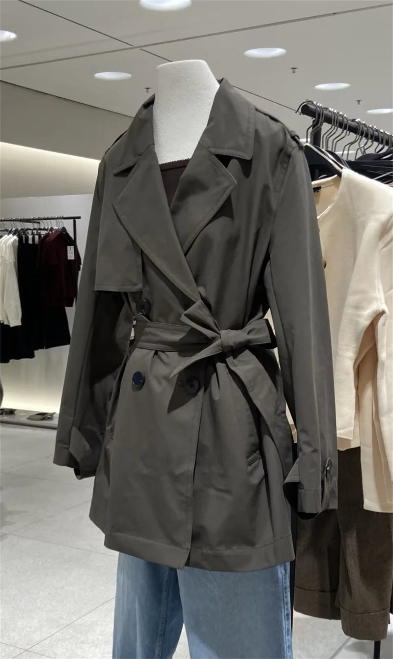 Long Belted Women Trench Coat