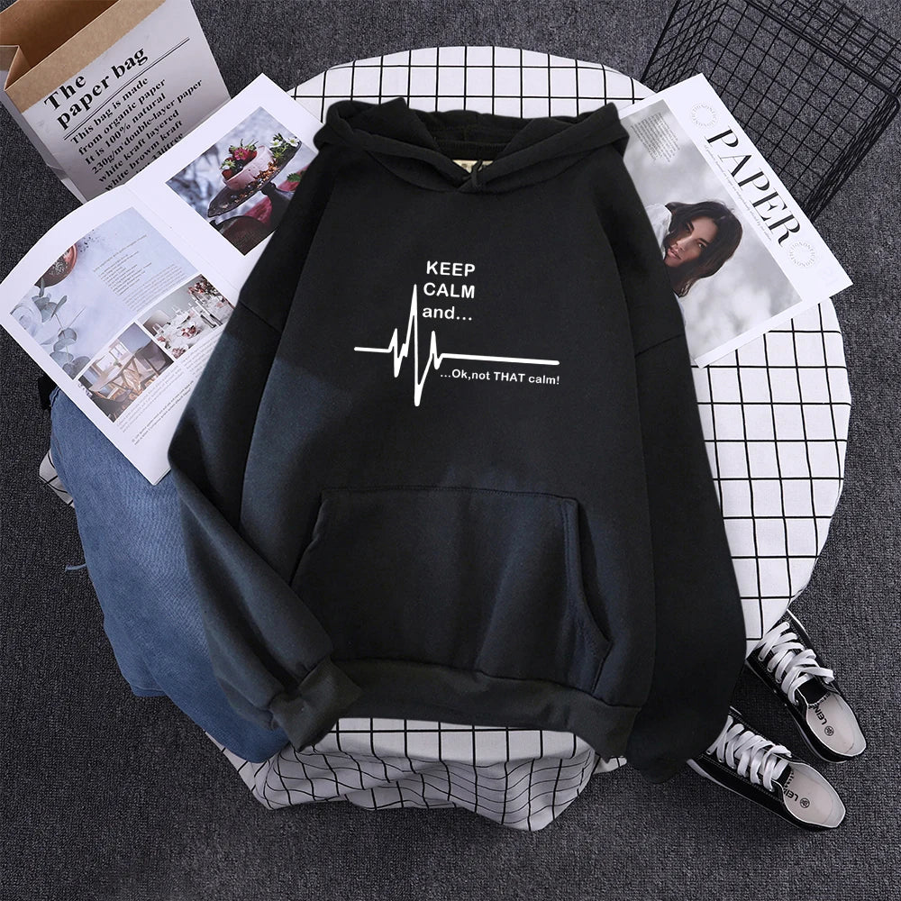 Funny Letter Print Hoodie: Casual, Oversized O-Neck Top for Women