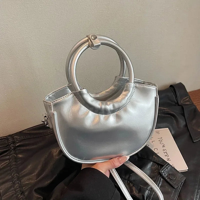 New Fashion Womens Round Ring Handle Handbags