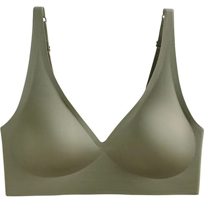 Chest Gathered Adjustable Comfortable Thin V-Neck Bra