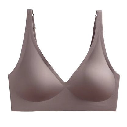 Chest Gathered Adjustable Comfortable Thin V-Neck Bra