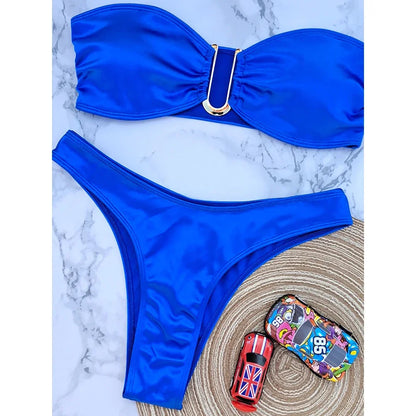 Shimmering Brown V-Bar Bikini Aesthetic