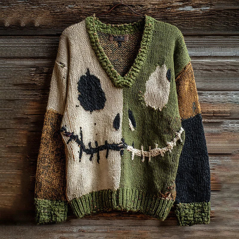 Halloween Knitted Sweater For Women Autumn Gothic Pumpkin Print Streetwear Harajuku Winter Warm Loose Casual Pullover