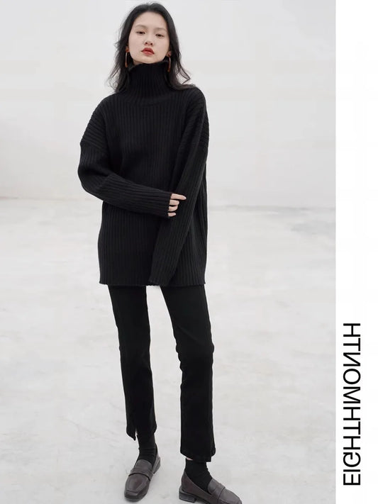 Turtleneck Long Womens Oversized Sweaters