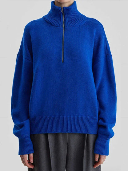 Loose Fit Striped Turtleneck Winter Sweater For Women