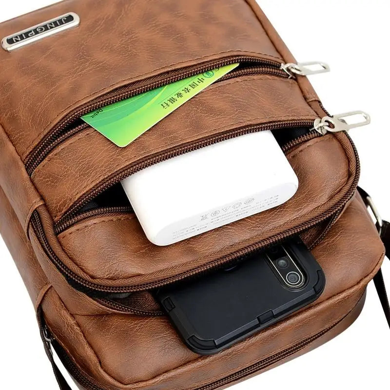 Men Elegant Pu Leather Messenger Bags