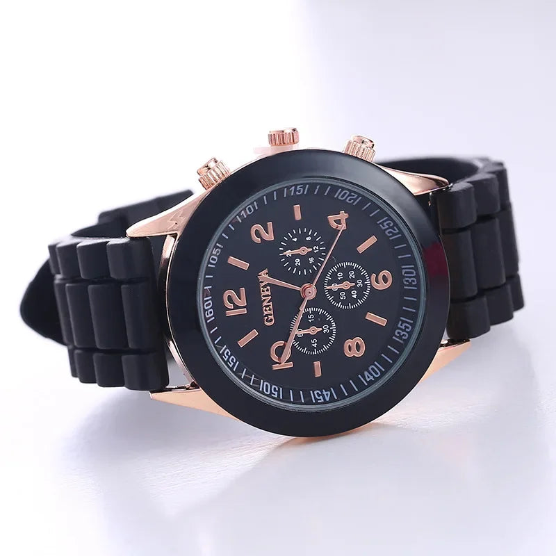 Crocodile Style Quartz Watches Unisex Casual Silicone Bands