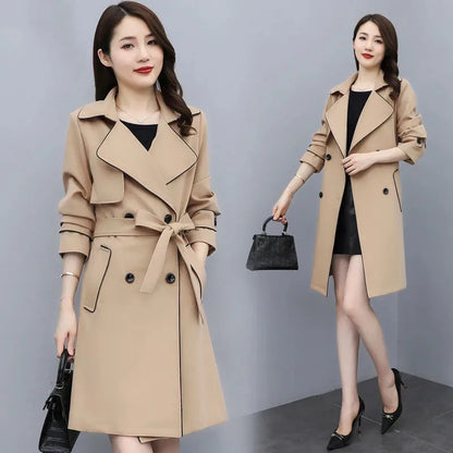 Womens Oversize Long Single Breasted Trench Coat
